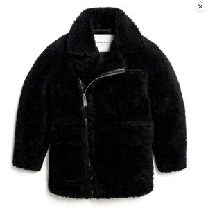 Brandon Blackwood Hata Moto Shearling Jacket in Black